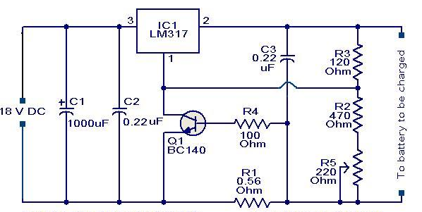Mạch sạc pin sử dụng LM317