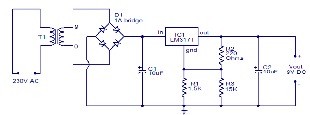 Mạch khử pin sử dung IC LM317T